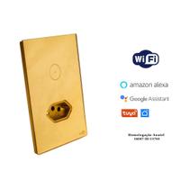Interruptor touch wi-fi tok glass 1pad+tom dourado