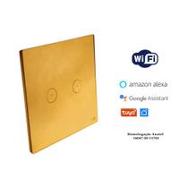 Interruptor touch wi-fi tok glass 2pads dourado 4x4