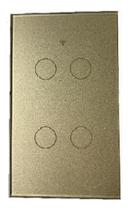 Interruptor Touch Wifi 4 Botoes Alexa Google Bran Smart Life - Gold