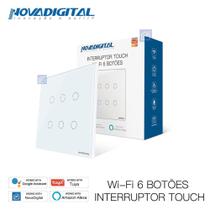 Interruptor Touch Wifi 4x4 6 Botões Google Home Alexa - Nova Digital