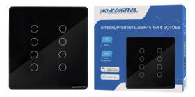 Interruptor Touch Wifi 8 Botões 4x4 Inteligente Alexa Google Compativel com Alexa tuya Preto