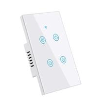 Interruptor Touch Wifi Inteligente 4 Botões Aitek Alexa Google Interruptor Touch Wifi Inteligente 4 Botões Aitek Alexa Google