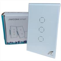 Interruptor Touch Wifi Rf 433Mhz Jwcom 3 Botões