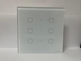 Interruptor touchlight 4x4 - 6 botões quadrados modelo tl44-nw6-3dsr