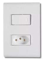 Interruptor Tramontina 1 Tecla Simples Liz Tomada 10A 250V com Placa Branco 57170264 Interruptor Tramontina 1 Tecla Simples Liz Tomada 10A 250V com Placa Branco 57170264