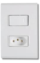 Interruptor Tramontina 1 Tecla Simples Liz Tomada 10a Com Placa Branco 57170264 Interruptor Tramontina 1 Tecla Simples Liz Tomada 10a Com Placa Branco 57170264