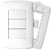 Interruptor Triplo Paralelo Branca Brilho Home Apagador Luz