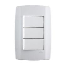 Interruptor Triplo Simples 10a 250v C/placa 4x2 Slim Ilumi