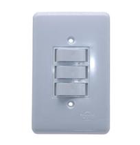 Interruptor Triplo Simples 6A De Embutir Stylus Ilumi 2019