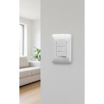 Interruptor Triplo Simples Branco Com Placa Moderno