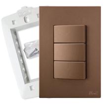 Interruptor Triplo Simples Corten Fosca Recta Satin Blux