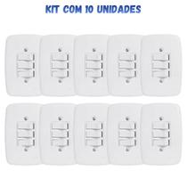 Interruptor Triplo Simples Ideale Pluzie - Kit com 10 unid