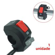 Interruptor Universal Preto 12V Para Guidão De Moto Com Funções De Pisca, Farol De Neblina, Buzina,