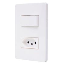 Interruptor Unno 1 Tecla Simples E Tomada 10A 250V Branco Abb Interruptor Unno 1 Tecla Simples E Tomada 10A 250V Branco Abb