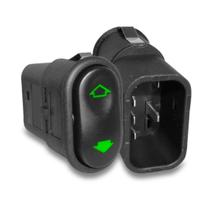Interruptor vidro eletrico universal console 4 pinos led verde