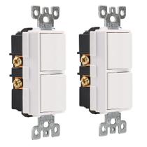Interruptor WENGART Duplex Rocker 15A 120V, pacote com 2, branco Interruptor WENGART Duplex Rocker 15A 120V, pacote com 2, branco