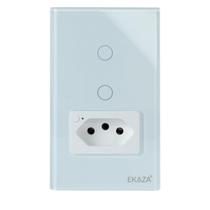 Interruptor Wi-Fi Inteligente 2 Botões 1 Tomada Branco Eka
