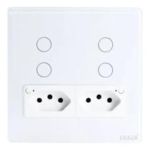Interruptor Wi-fi Inteligente 4 Botões e 2 Tomada Ekaza