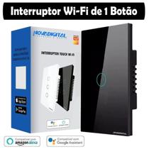 Interruptor Wi-fi Tuya Smart Life Nova Digital 1 Botão Preto