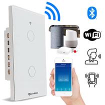 Interruptor Wifi Inteligente 2 Botão touch Alexa Siri Google Smart Casa Hotel