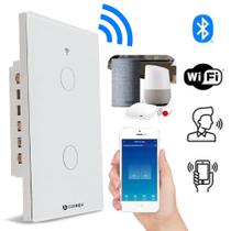 Interruptor Wifi Inteligente 2 Botão touch Alexa Siri Google Smart Life Tuya Casa Hotel