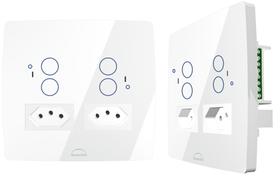 Interruptor WiFi Inteligente 4x4 4 Botões 2 Tomadas 20A Br