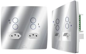 Interruptor WiFi Inteligente 4x4 4 Botões 2 Tomadas 20A Sv