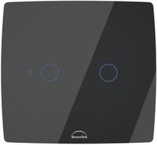 Interruptor Wifi Touch 2 Botões Inteligente 4x4 Preto Interruptor Wifi Touch 2 Botões Inteligente 4x4 Preto