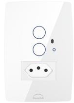 Interruptor Wifi Touch 2 Botões + Tomada 20A Inteligente 4x2 Branco