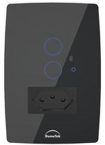 Interruptor Wifi Touch 2 Botões + Tomada 20A Inteligente 4x2 Preto