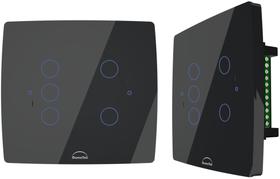 Interruptor WiFi Touch Inteligente 4x4 5 Botões Alexa Preto