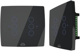 Interruptor WiFi Touch Inteligente 4x4 6 Botões Alexa Preto