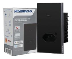 Interruptor Zigbee 1 Tecla Novadigital Quartzo C/ Tomada PRETO 20a QZ-WK-1B Interruptor Zigbee 1 Tecla Novadigital Quartzo C/ Tomada PRETO 20a QZ-WK-1B