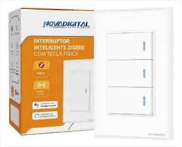 Interruptor Zigbee 3 Teclas Física NovaDigital 4x2 Branco- B6