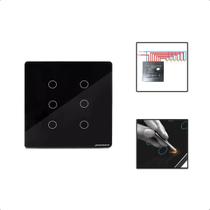Interruptor Zigbee 6 Botões Inteligente 4X4 Touch - Preto