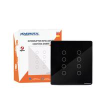 Interruptor Zigbee 8 Botões Touch Tuya Google Alexa (Preto) ZTS-US8B