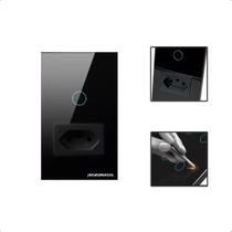 Interruptor Zigbee Intelig Touch 1 Botão Tomada 4X2 - Preto