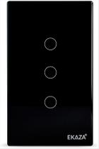 Interruptor Zigbee Inteligente Smart 3 Botões Ekaza Preto