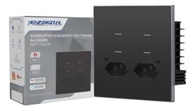 Interruptor Zigbee Novadigital Quartzo 4 Teclas 2 Tomada 10 A 127v QZ-WK-4X4-B Preto