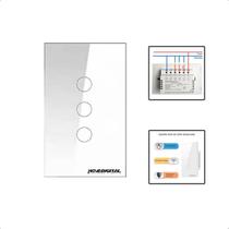 Interruptor Zigbee Touch 3 Botões Inteligente 4X2 - Branco