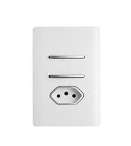 Interruptores Duplos Simples + Tomada 10A - Novara Dicompel