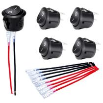 Interruptores Mini Redondos 12V SPST 20mm 2 Pinos ON/OFF Para Carro Automotivo RV