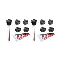 Interruptores Mini Redondos 12V SPST 20mm 2 Pinos ON/OFF Para Carro Automotivo RV