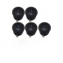 Interruptores Mini Rocker 12V 5PCS SPST 20mm Redondos Para Carro RV Automotivo Interruptores Mini Rocker 12V 5PCS SPST 20mm Redondos Para Carro RV Automotivo