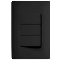 Interruptores Simples 3 Preto 16A/250v Com Placa Suporte Fame