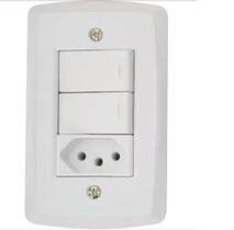 Interrutor com 2 teclas e 1 tomada 20a lux2 - tramontina