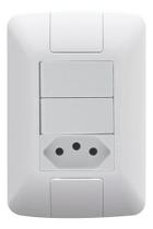 Interuptor Aria 2 Simples + Tomada 10a Com Placa Tramontina