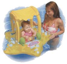 Intex 56573EP Piscina ao ar livre inflável confortável sombreado dossel estrela-do-mar espreguiçadeira bebê criança flutuador segurança racha, amarelo