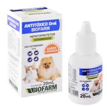 Intoxicação em Cães e Gatos - Antitóxico Oral Biofarm 20 ML