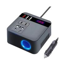 Inversor De Carro 150W DC12V/24V Para DC110V/220V Com Display LED Adaptador De Carregamento Rápido Inversor De Carro 150W DC12V/24V Para DC110V/220V Com Display LED Adaptador De Carregamento Rápido